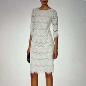 NWT Jessica Howard Lace Overlay Cream Dress Size 16